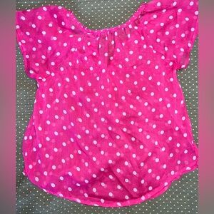 Abercrombie Kids Pink Polka Dot Blouse Size: Medium